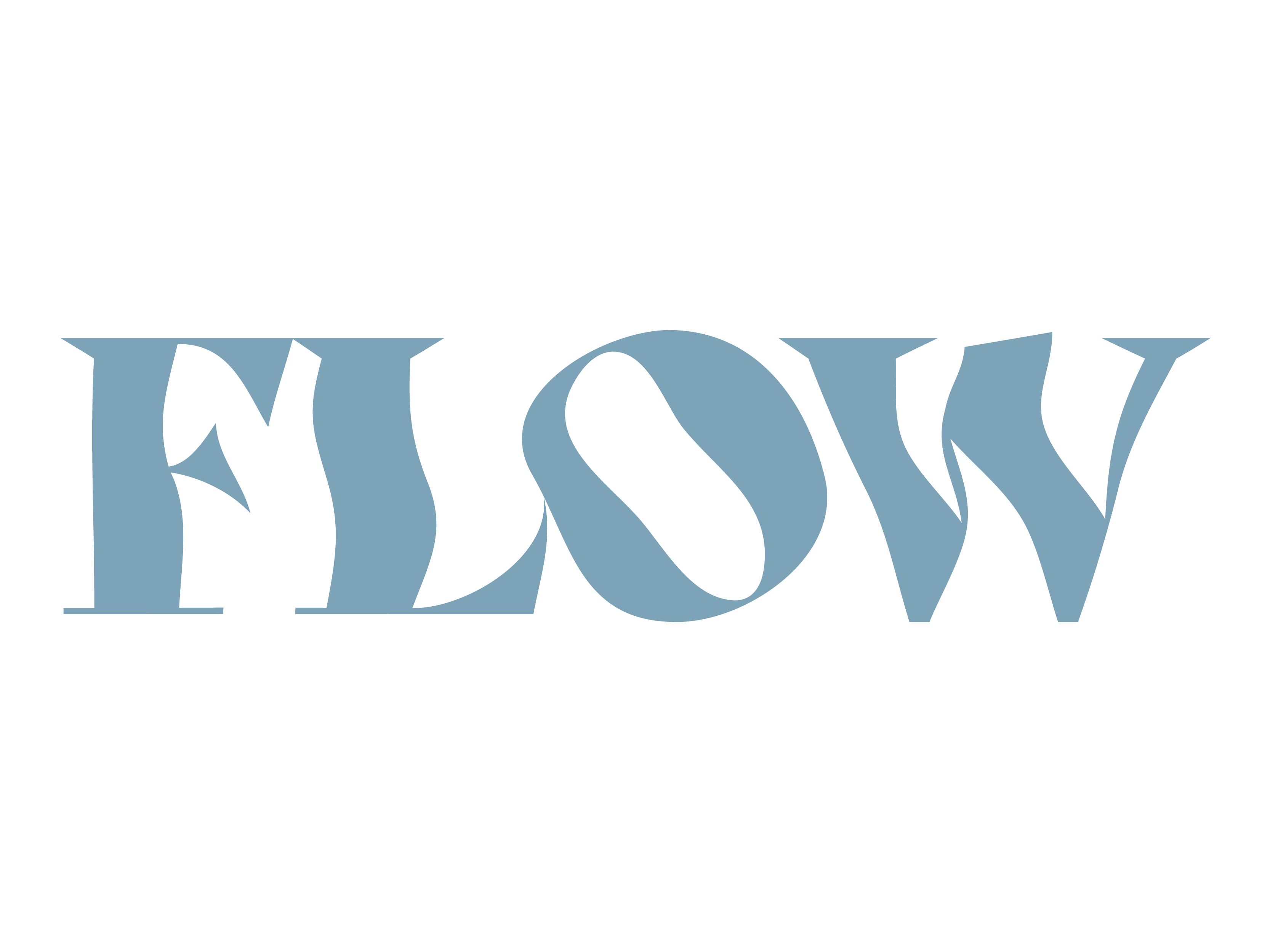 Logo der Website mit dem Schriftzug "FLOW"