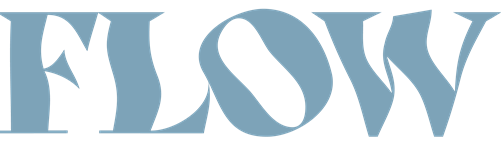 Logo der Website mit dem Schriftzug "FLOW"